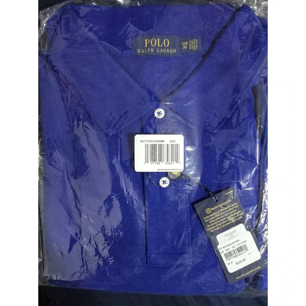 Polo Ralph Lauren Cotton Polo Shirt Men's Big & Tall 3XB Blue w/ White Pony NWT